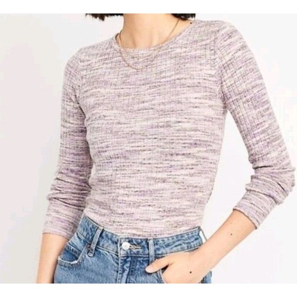 NWT Women's Old Navy Fitted Long Sleeve Ribbed Plush Tee Size S N6